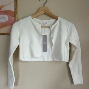 Trendstitch White Cropped Knit Cardigan size 7-8